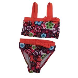 Penelope Mack Baby Swimsuit Bikini Floral Orange Two Piece 18 Months Girl Swim